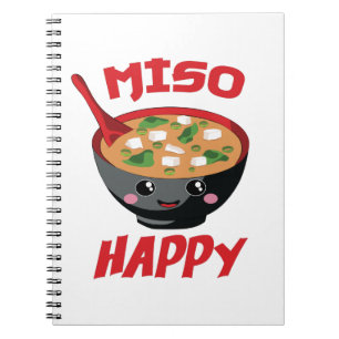 Miso Happy Funny Food Kawaii Notebook