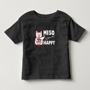 Miso Happy Japanese Cat Lover Ramen Pun Toddler T-Shirt