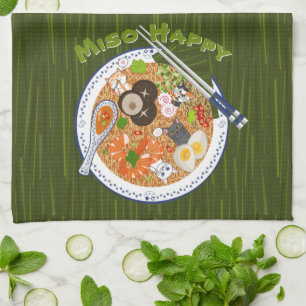 Miso Happy - Kawaii Ramen Cats Tea Towel