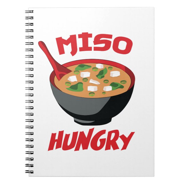 Miso Hungry Funny Food Kawaii Notebook (Front)