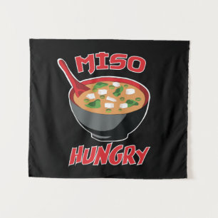 Miso Hungry Funny Food Kawaii Tapestry