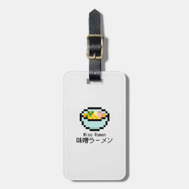 Miso Ramen Retro Pixel Art Luggage Tag (Front Vertical)
