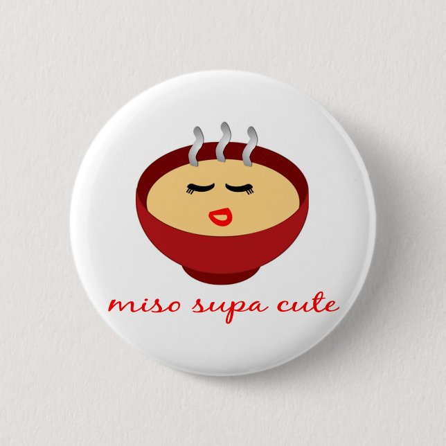 Miso Supa Cute Ladies / Girls Product Design 6 Cm Round Badge (Front)