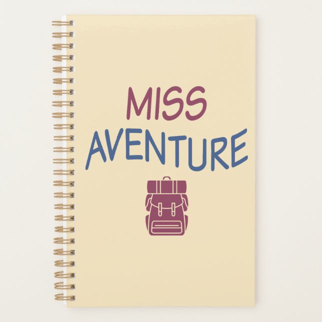 Miss Adventure Agenda. Travel gift idea Planner (Front)