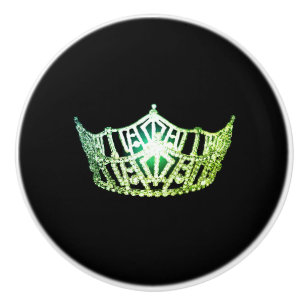 Miss America Apple Crown Ceramic Cabinet Knob
