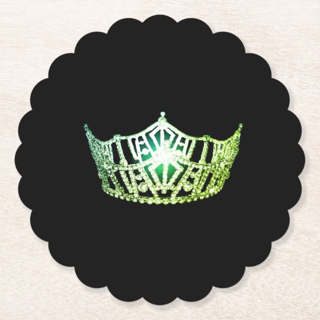 Miss America Apple Crown Sclpd Paper Coasters (Front)