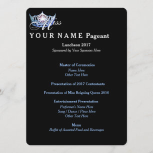 Miss America Blue Crown Luncheon Program Card