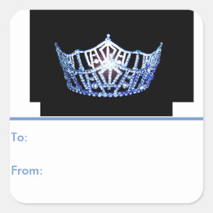 Miss America Blue Crown Peel & Stick Gift Tags