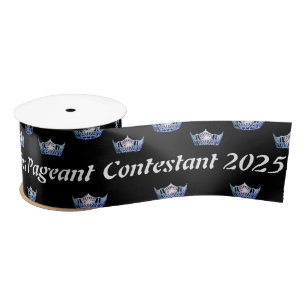 Miss America Blue Crown Satin Ribbon