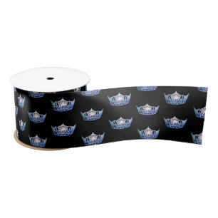 Miss America Blue Crown Satin Ribbon