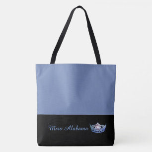 Miss America Blue Crown Tote Bag-Medium Blue Bag