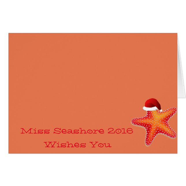 Miss America Christmas Card-Starfish Custom Name (Front Horizontal)
