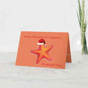 Miss America Christmas Card-Starfish Custom Name Holiday Card