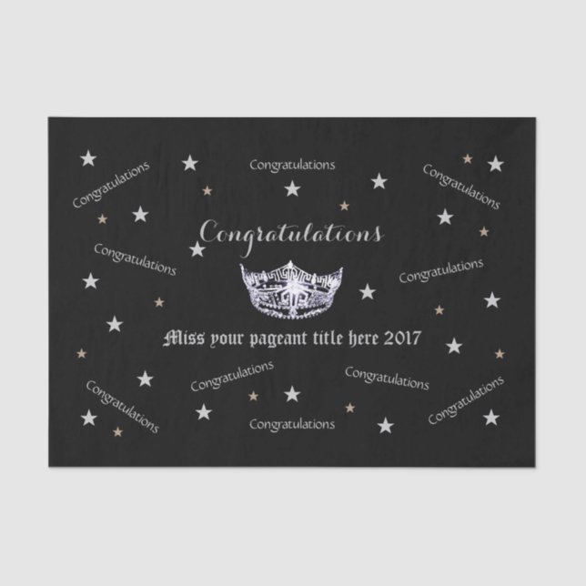 Miss America Congratulations Tissue Paper (Front)