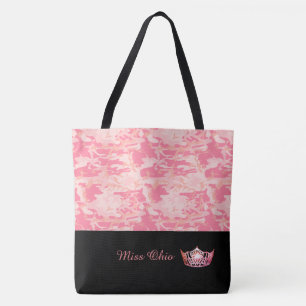 Miss America Coral  Crown Tote Bag LRGE Pink Camo