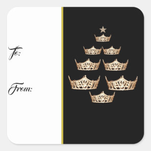 Miss America Crown Christmas Tree Gift Tags