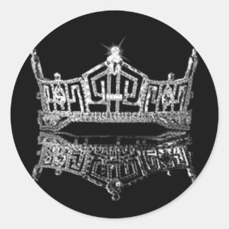 Miss America Crown Classic Round Sticker