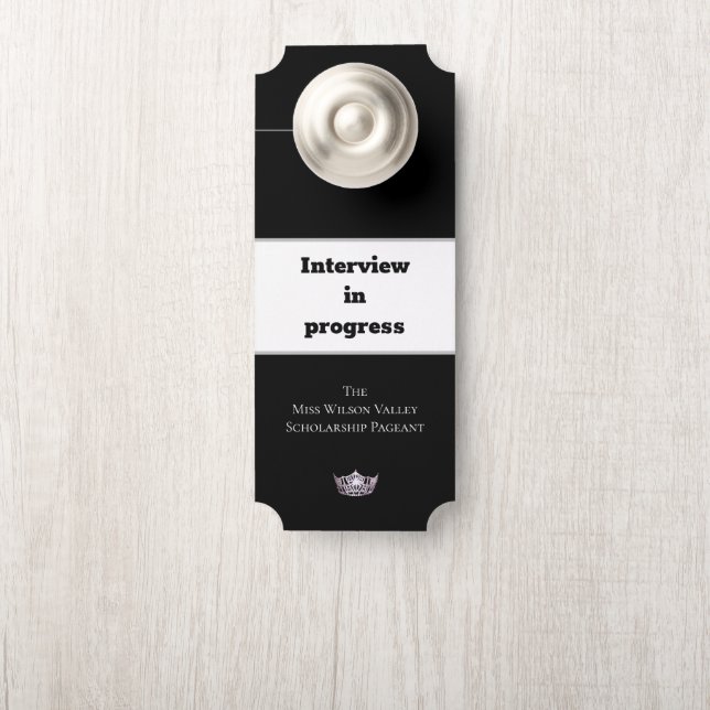 Miss America Crown Door Hanger Interview in Prgrss (On Knob)