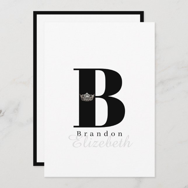 Miss America Crown Flat Note Cards-Sky Black Card (Front/Back)