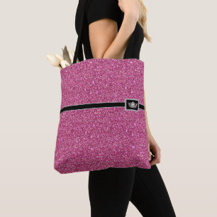 Miss America Crown Pageant Faux Glitter Tote Bag
