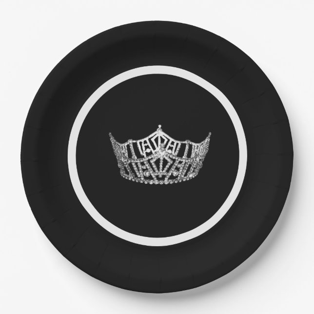 Miss America Crown Pageant Party Paper Plate (Front)