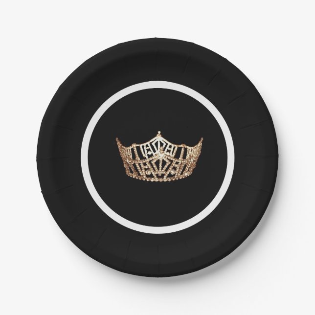Miss America Crown Pageant Party Paper Plate (Front)
