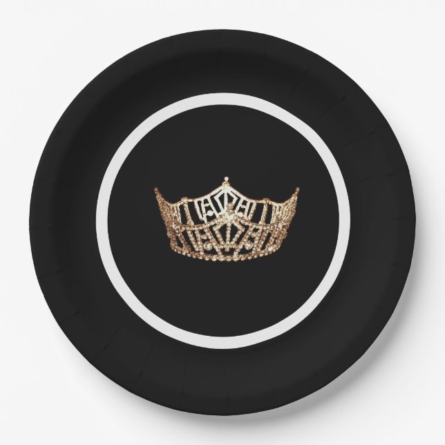 Miss America Crown Pageant Party Paper Plate (Front)