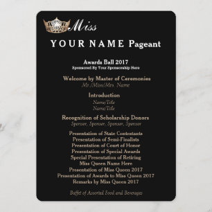 Miss America Gold Crown Awards Ball Program Card