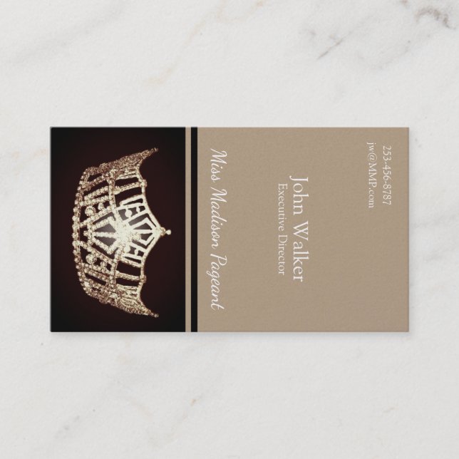 Miss America Gold Crown Business Cards (Front)