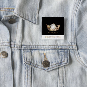 Miss America Gold Crown Custom Button Pin