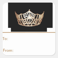 Miss America Gold Crown Peel & Stick Gift Tags