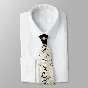 Miss America Gold Crown Scroll Print Tie