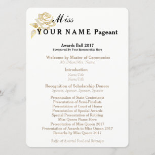 Miss America Gold Rose Awards Ball Program Card