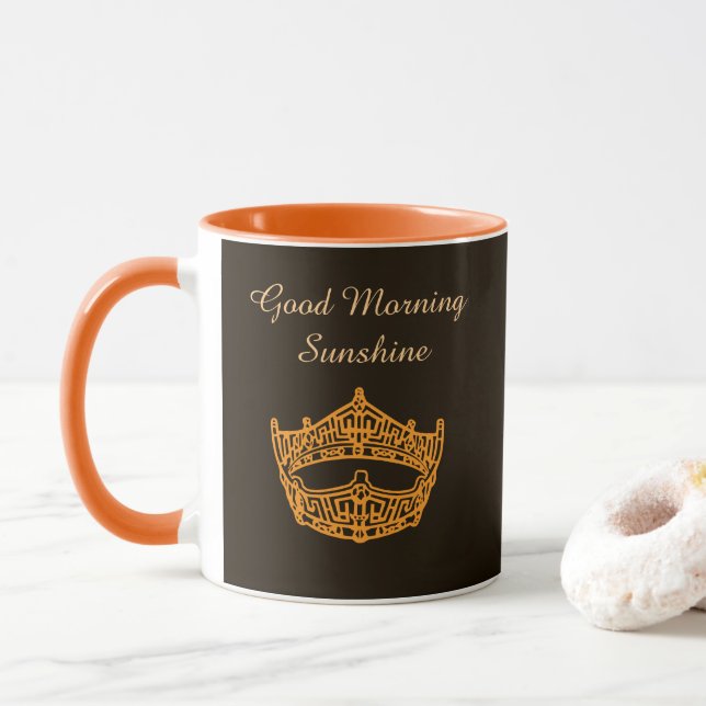 Miss America Good Morning Sunshine Crown Mug (With Donut)