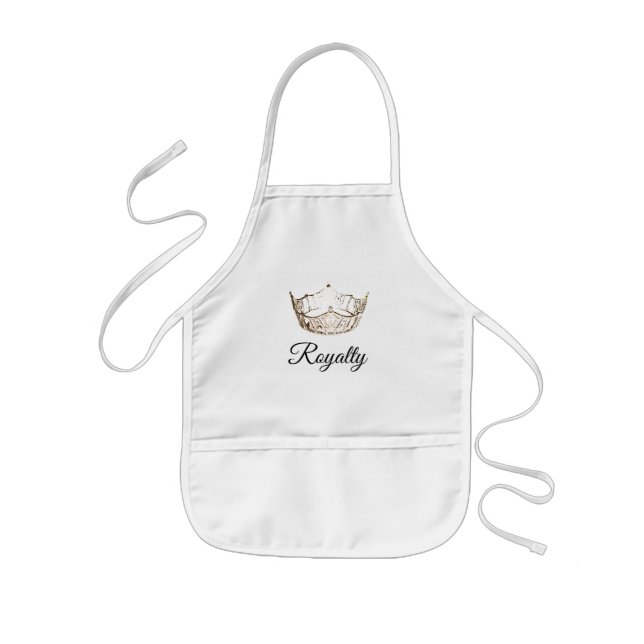 Miss America Kid's Gold Crown Apron-Royalty Kids Apron (Front)
