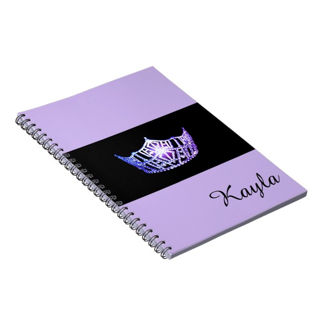 Miss America Lavender Crown Notebook- Custom Name Notebook (Right Side)