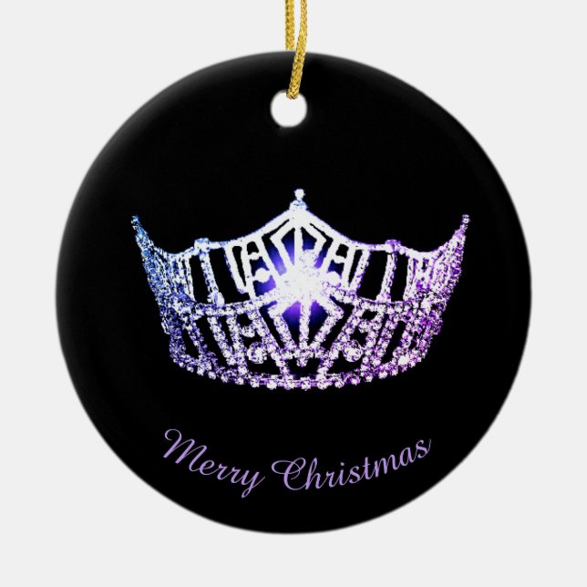 Miss America Lavender Crown Round Ornament (Front)