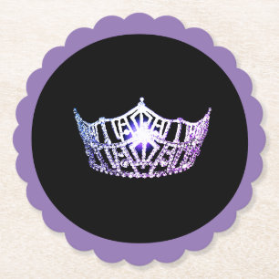 Miss America Lavender Crown Sclpd Paper Coasters