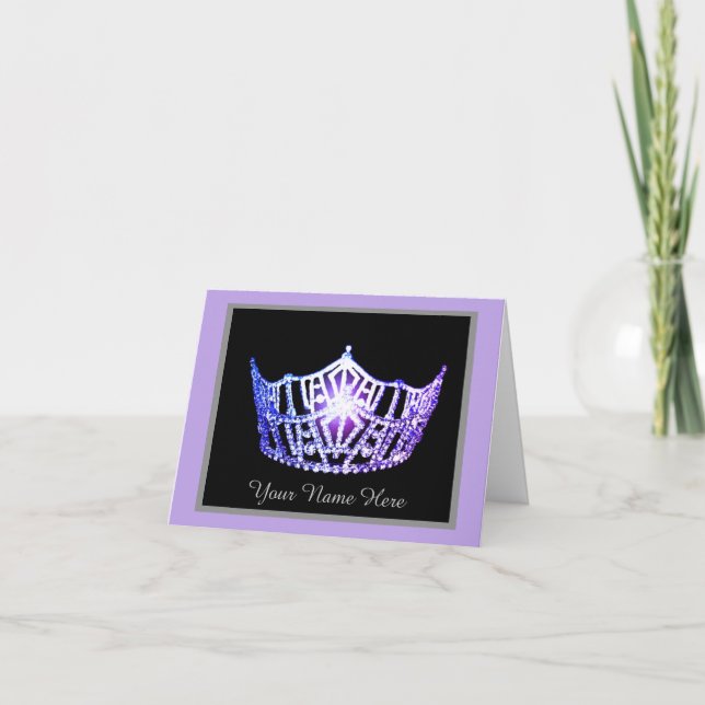 Miss America Lavender Crown Thank You Card-Printed (Front)