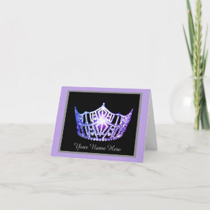 Miss America Lavender Crown Thank You Card-Printed Card