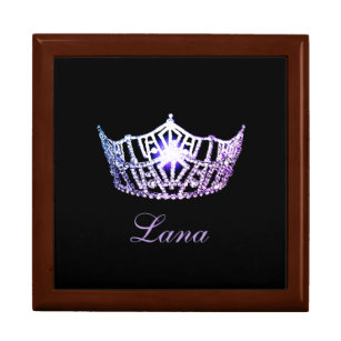 Miss America Lilac Crown Personal Name Jewerly Box