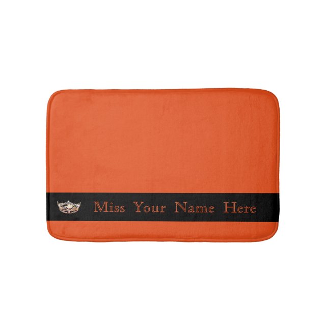 Miss America Orange Crown Bath Mat (Front)