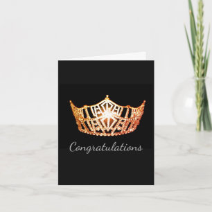Miss America Orange Crown Greeting Card-Congrats Card