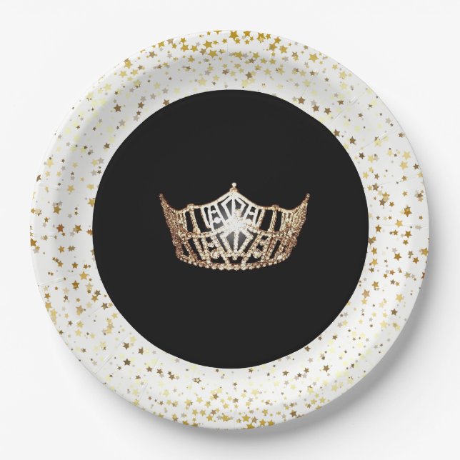 Miss America Pageant Party Paper Plates-Stars Paper Plate (Front)