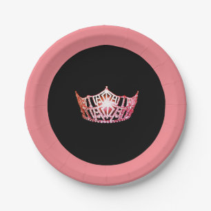 Miss America Pink-Coral  Crown 7" Paper Plates