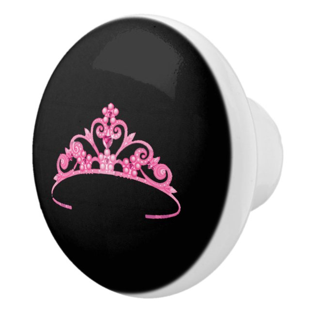 Miss America Princess Crown Ceramic Cabinet Knob (Right)