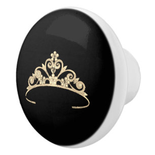 Miss America Princess Crown Ceramic Cabinet Knob