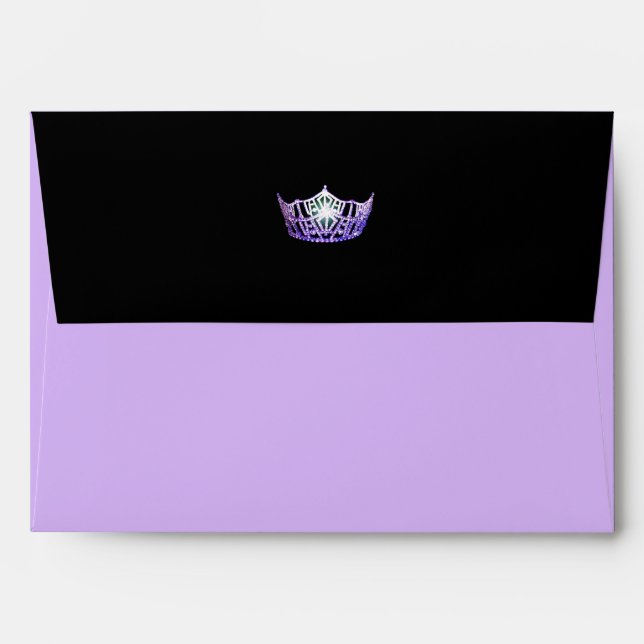 Miss America Purple Crown Greeting Card Envelope (Back (Top Flap))