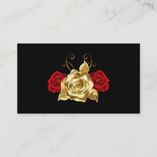 Miss America Red and Gold Roses Business Cards (Front)