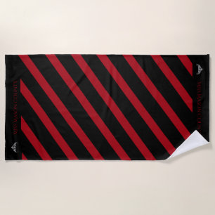 Miss America Red Stripe Tiara Crown Beach Towel
